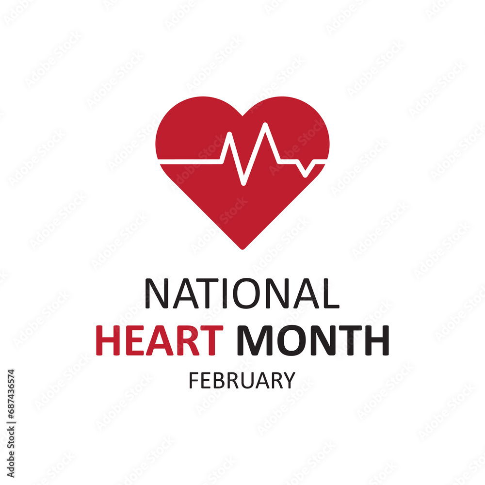 National Heart month is observed every year in February, healthy lifestyles creative illustration on white background..eps
