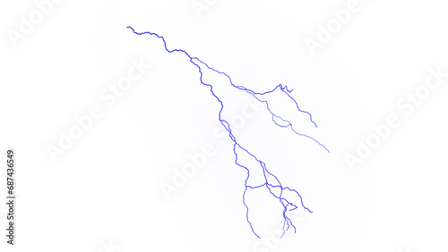 realistic lightning stroke isolated on transparent background  png