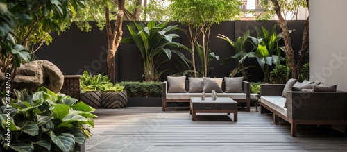 Attractive outdoor area with plants and seating.