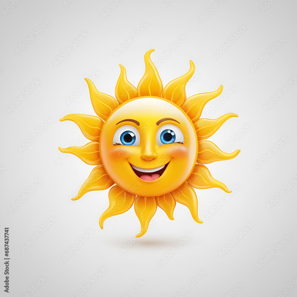 happy sun cartoon character