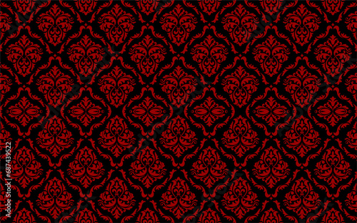 Red and black Ornate Background