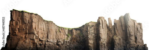 Majestic cliffs with rugged edges, cut out photo