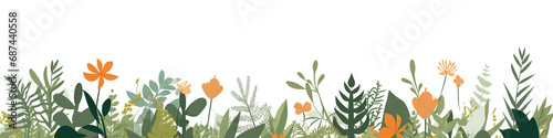 Bannière thème Nature (feuilles et arbres), vector, flat design, illustration avec un espace pour le texte et background. photo