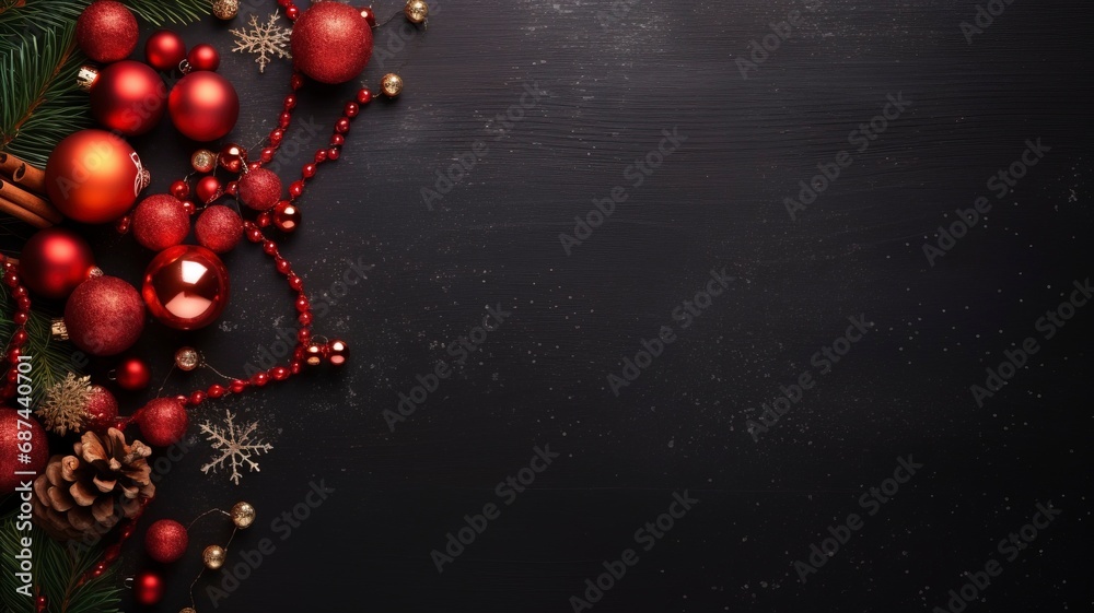 bright flat lay stock Christmas photo with copy space, realistic lighting, photorealistic made by generative ai bright flat lay stock Christmas photo with copy space, realistic lighting, photorealistic made by generative ai