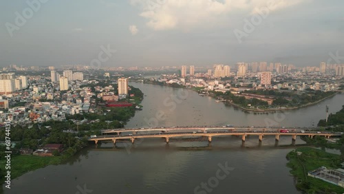 June 8, 2022: Binh Trieu Bridge on National Highway 13, Ho Chi Minh City, Vietnam photo