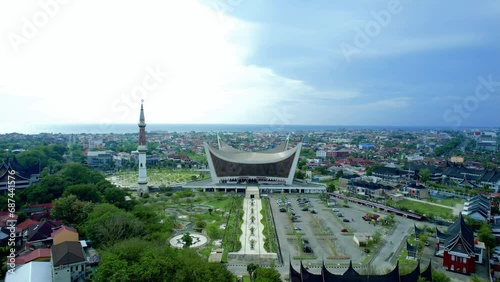 The Great Mosque of West Sumatra is the largest mosque in West Sumatra, which is located in Chatib Sulaiman, North Padang District, Padang City. photo