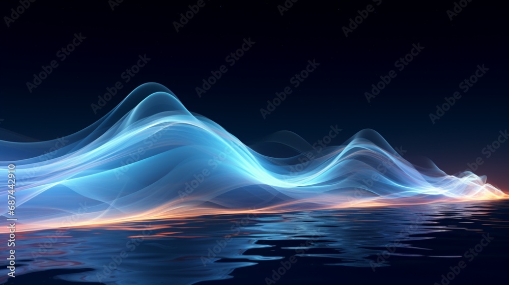 Abstract waves of energy pulsating through a digital ocean, creating a dynamic seascape of algorithmic beauty.