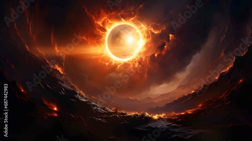 dramatic moment of a total solar eclipse