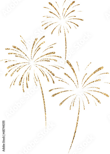 Gold Glitter Firework Explosion