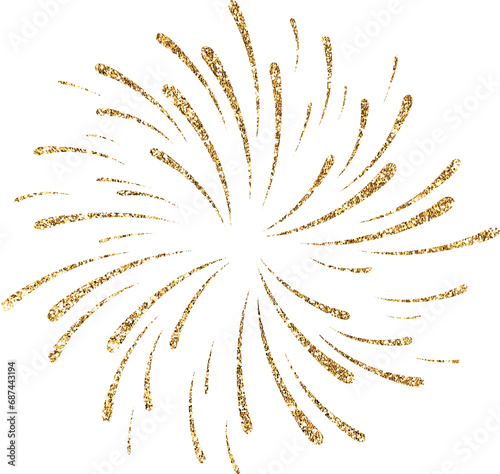 Gold Glitter Firework Explosion