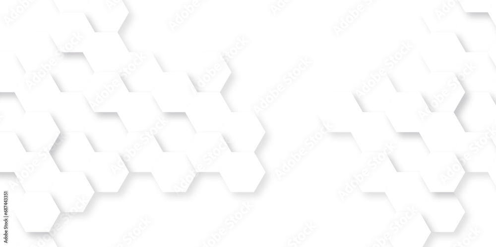 Obraz premium Background with hexagons . Abstract background with lines . white texture background . white and hexagon abstract background. white paper texture and futuristic business .