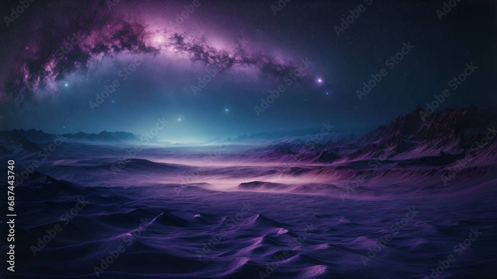 landscape with moon and stars landscape with moon and stars