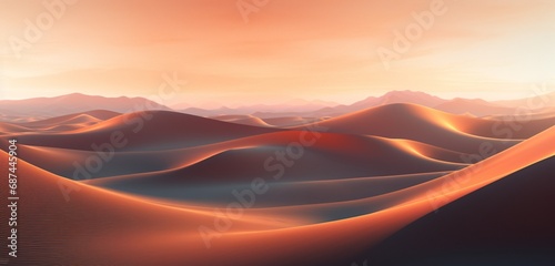 A surreal desert of digital dunes  where waves of algorithmic sand form mesmerizing patterns under a virtual sun in an abstract oasis.