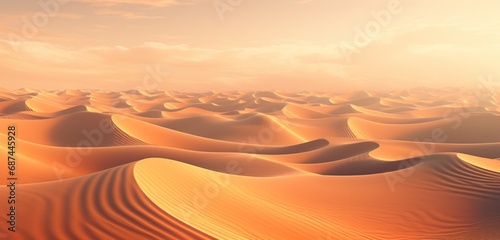 A surreal desert of digital dunes, where waves of algorithmic sand form mesmerizing patterns under a virtual sun in an abstract oasis. © HBS