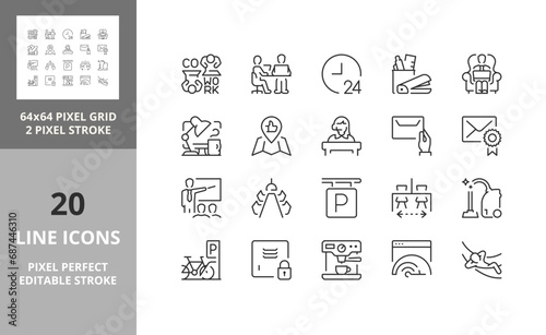 coworking 64px and 256px editable vector set