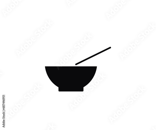 Bowl japanese food restaurant icon vector symbol design illustration