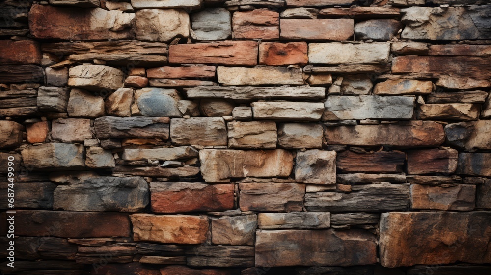 A medieval wall constructed from aged bricks A medieval wall constructed from aged bricks