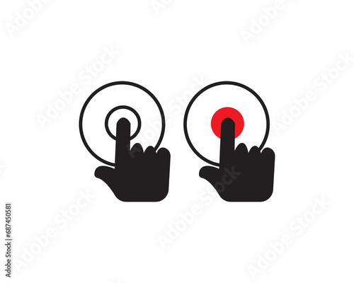 Finger click icon vector symbol design illustration.