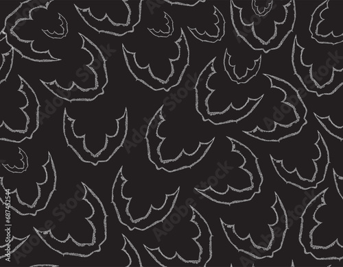 Halloween decorative vector seamless pattern with hand drawn figured bats