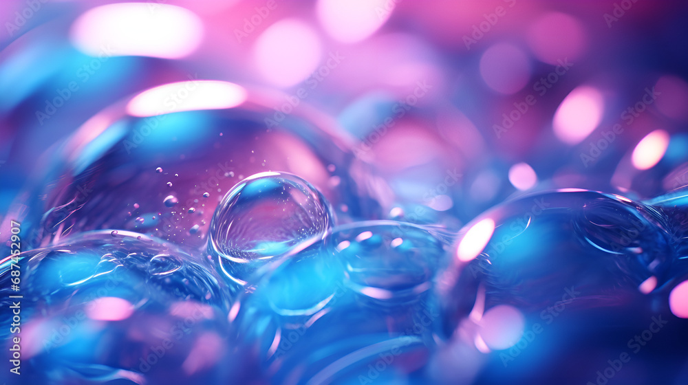 Close-up of water drops on purple surface, abstract background, Bulbs with a Purple Lights Splash of Color Whimsical Soap Sud Symphony Bubbly Dreamscape.AI Generative Close-up of water drops on purple surface, abstract background, Bulbs with a Purple Lights Splash of Color Whimsical Soap Sud Symphony Bubbly Dreamscape.AI Generative