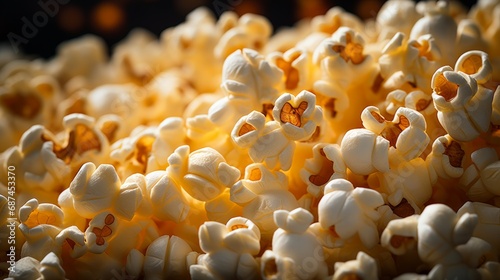 Close-up of popcorn kernels ready to be coated photo