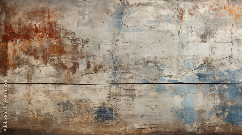An aged concrete surface displaying irregular rain - obrazy, fototapety, plakaty 