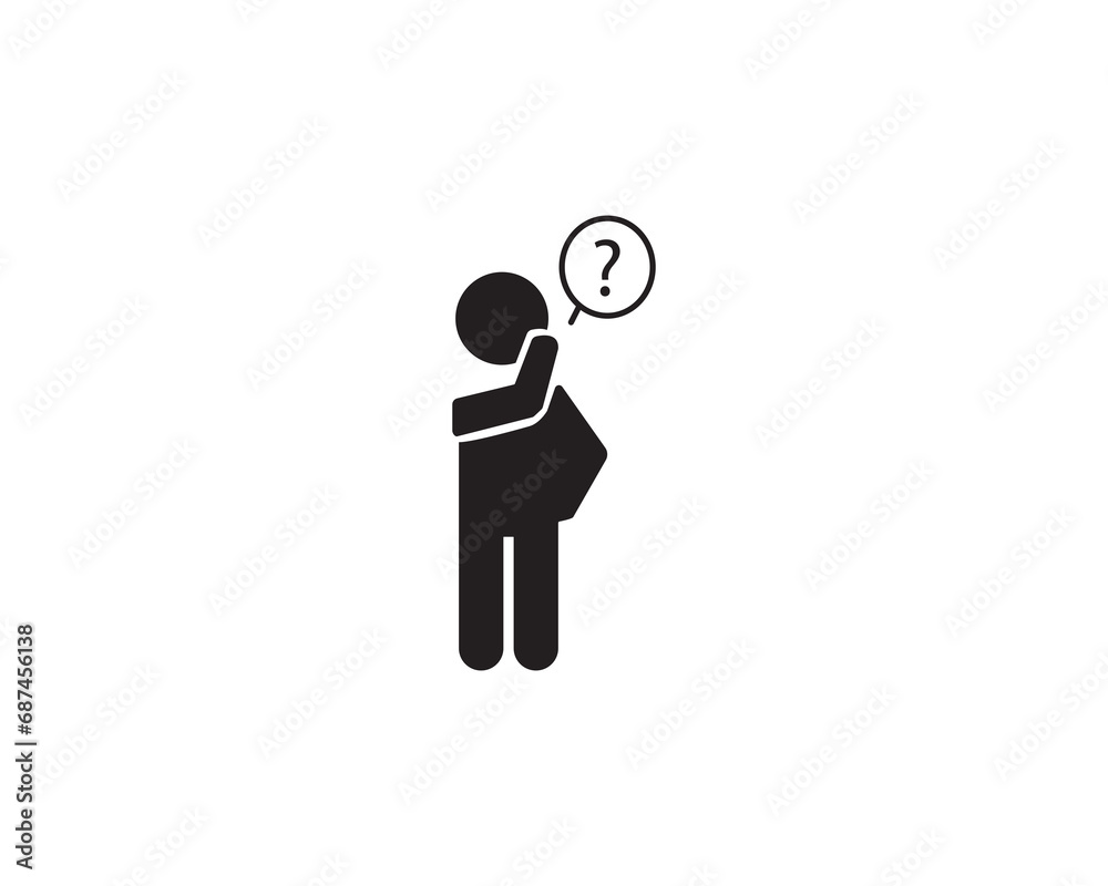 Man thinking icon vector symbol design illustration. Man thinking icon vector symbol design illustration.