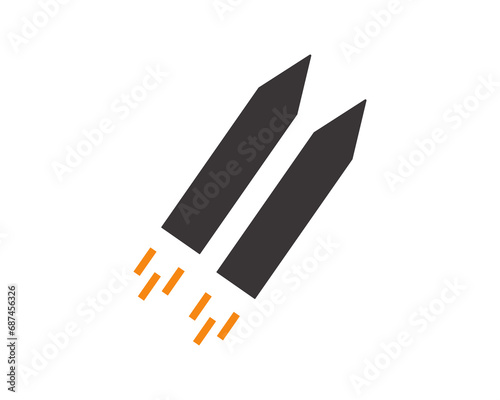 Missile rocket astronomy icon vector symbol design isolated