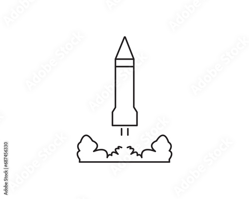 Missile rocket astronomy icon vector symbol design isolated © Freciousmayna