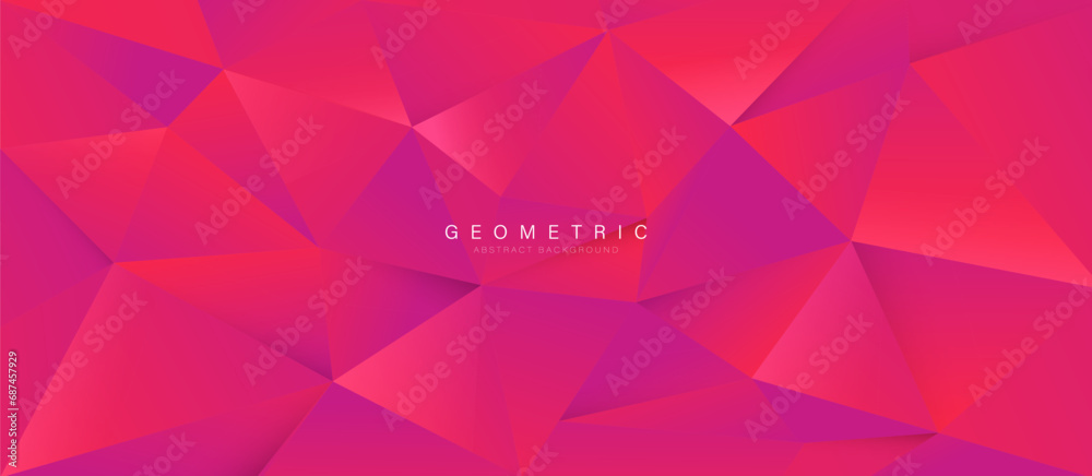 Modern abstract red polygon background design. 3d Triangular texture banner
