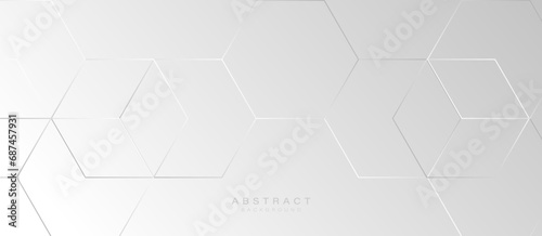Modern abstract white hexagonal background. Minimal trendy clean geometry banner. Luxury background. Vector illustration