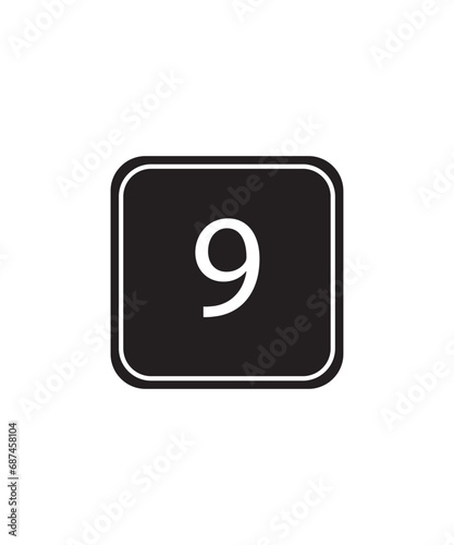 Free Download number 9 button icon, vector best flat icon. - GFXLoad