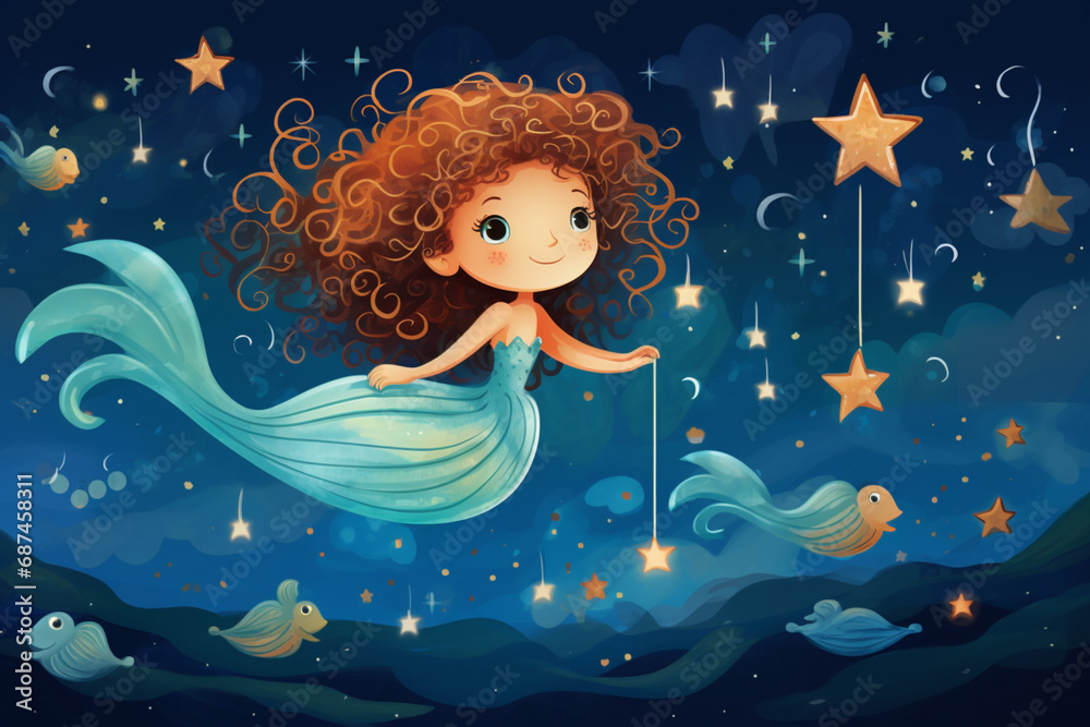 Mermaid’s Starry Serenade - A Whimsical Ocean Lullaby Mermaid’s Starry Serenade - A Whimsical Ocean Lullaby