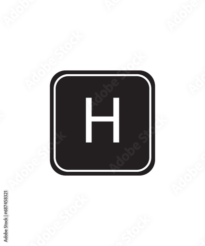 H button icon, vector best flat icon.