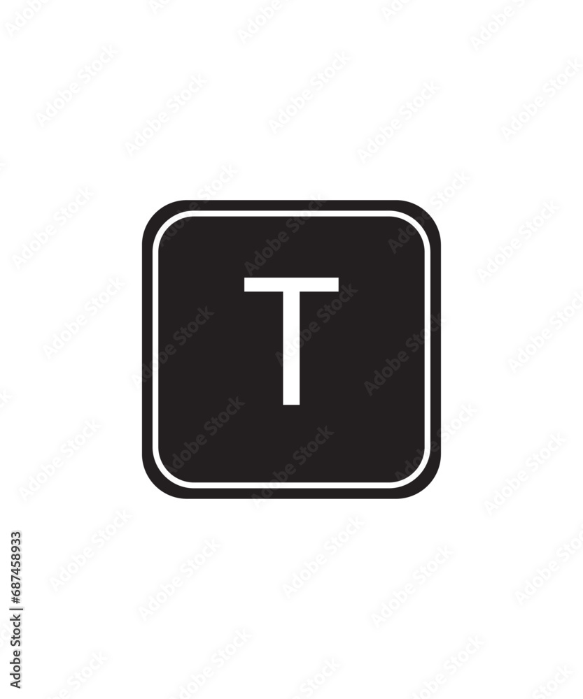 T button icon, vector best flat icon. T button icon, vector best flat icon.