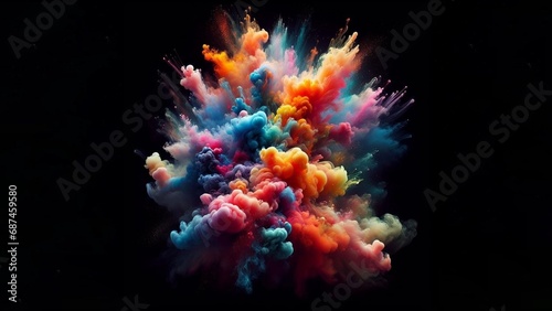 Multicolor Smoke fog on dark background