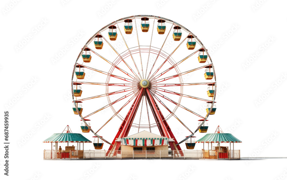 Whirling Circus Attraction Ferris Wheels Delight on a White or Clear Surface PNG Transparent Background