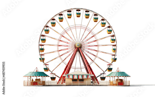 Whirling Circus Attraction Ferris Wheels Delight on a White or Clear Surface PNG Transparent Background