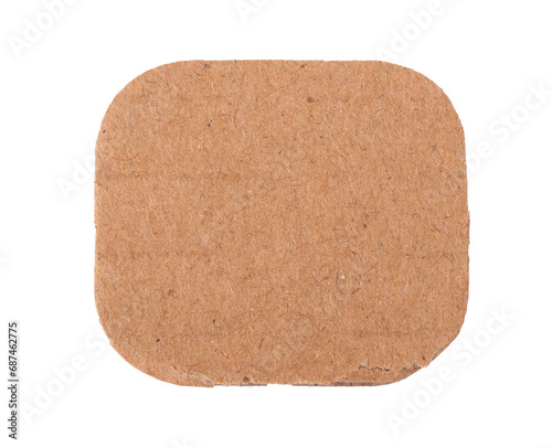 Piece of cardboard isolated on white background.