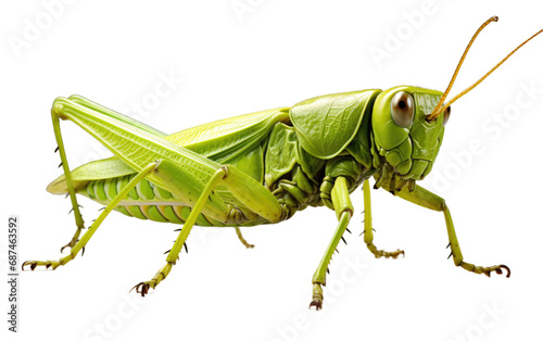 Exploring the World of Grasshoppers on a White or Clear Surface PNG Transparent Background