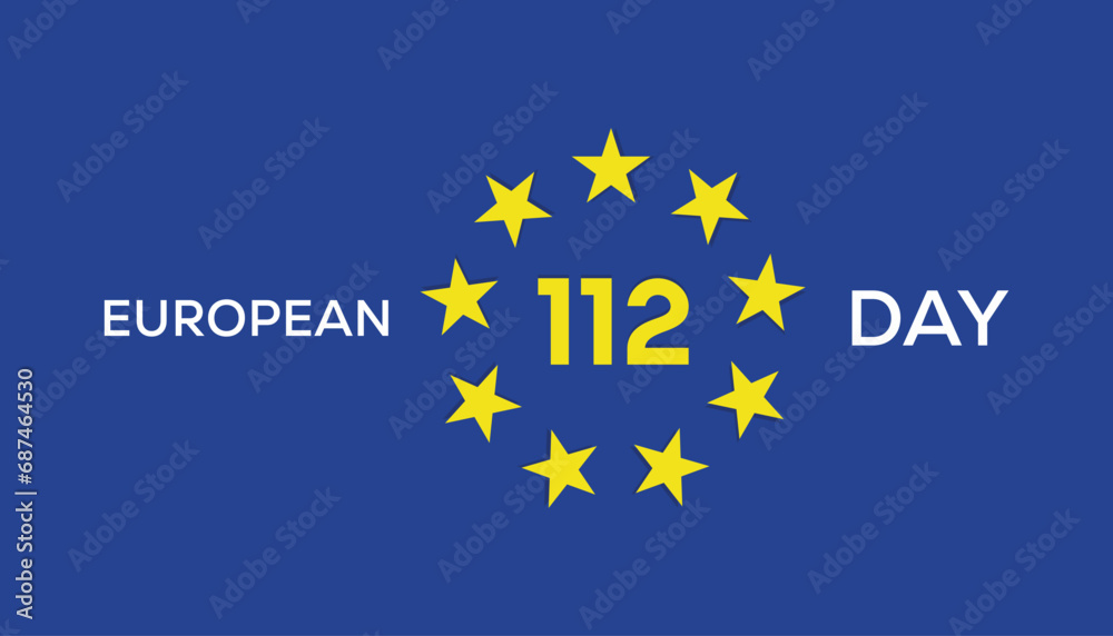 Vector illustration on the theme of European 112 Day observed each year during February.banner, Holiday, poster, card and background design.