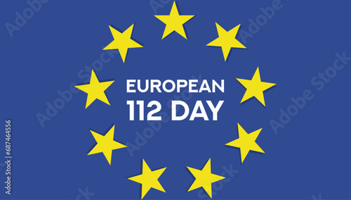 Vector illustration on the theme of European 112 Day observed each year during February.banner, Holiday, poster, card and background design.