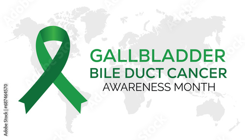 Vector illustration on the theme of Gallbladder Bile Duct Cancer Awareness Month observed each year during February.banner, Holiday, poster, card and background design.