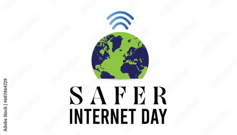 Vector illustration on the theme of Safer internet day observed each year during February.banner, Holiday, poster, card and background design.