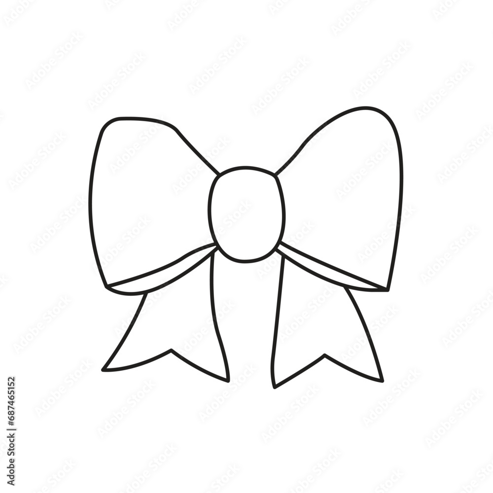 Bow ribbon line icon vector symbol sign Bow ribbon line icon vector symbol sign