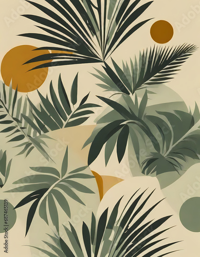 seamless background with palm trees © LoveLy