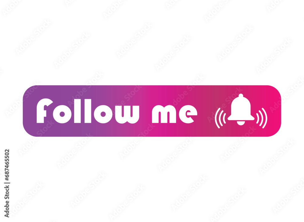 Follow me graphic concept symbol, speech button web label, vector illustration Follow me graphic concept symbol, speech button web label, vector illustration