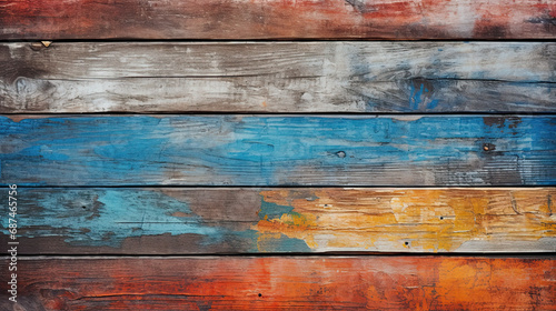 colorful painted textured old wood background
