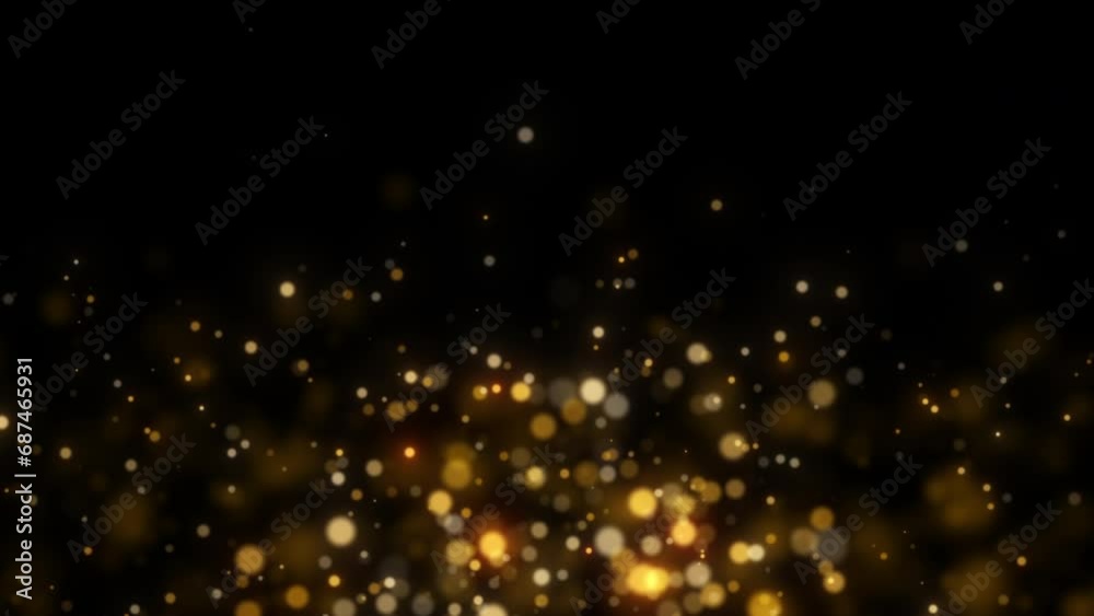gold bokeh intro logo text background loop