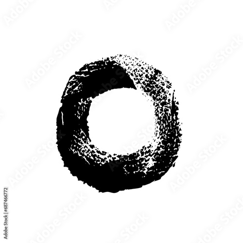 circle stamp snake textured on white background